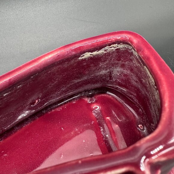 Vintage Duck Planter Mid Century Red Ducklings Kitschy Spring Easter Maroon - Picture 8 of 11